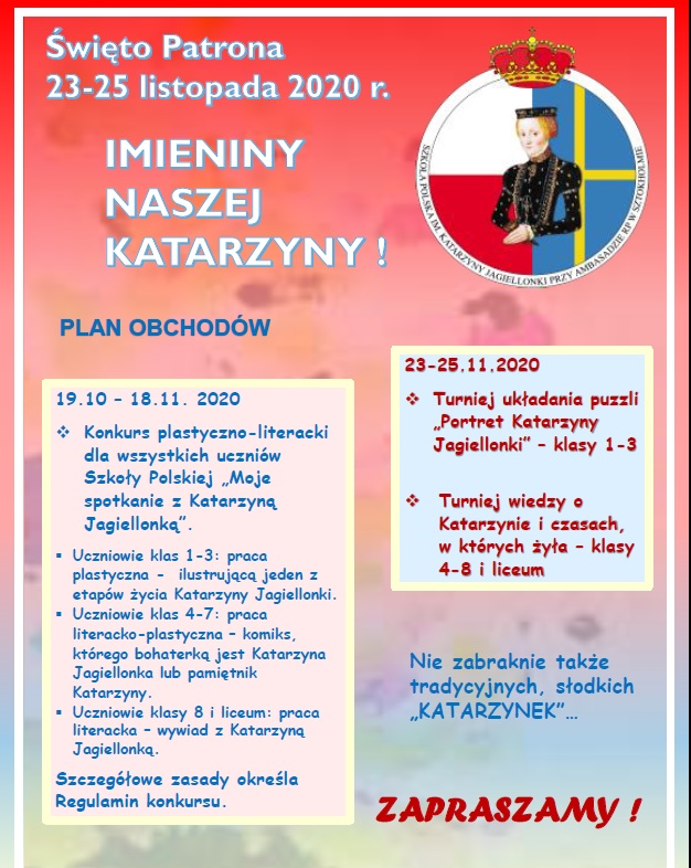 Konkursy z okazji Dnia Patrona – Katarzyny Jagiellonki