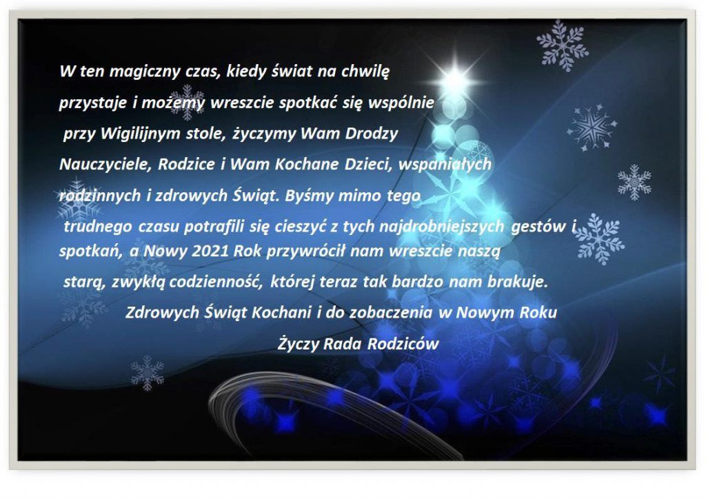 Życzenia Bożonarodzeniowe od Rady Rodziców