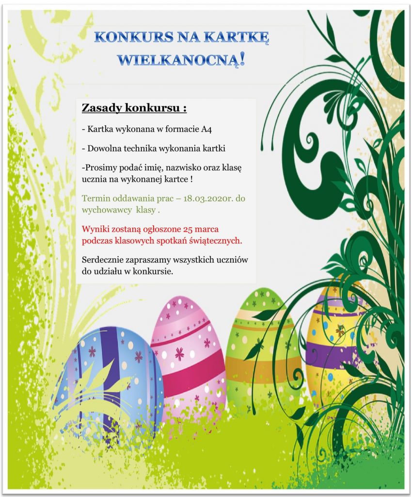 Konkurs na kartkę wielkanocną