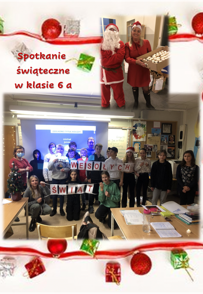 Spotkanie świąteczne w klasie 6a i 6b