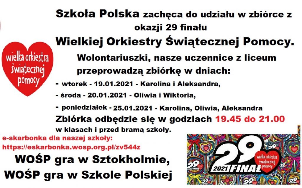 Zbiórka na Wielką Orkiestrę Świątecznej Pomocy
