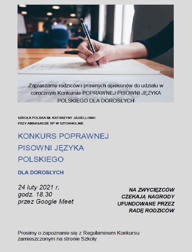 Konkurs – poprawna pisownia języka polskiego