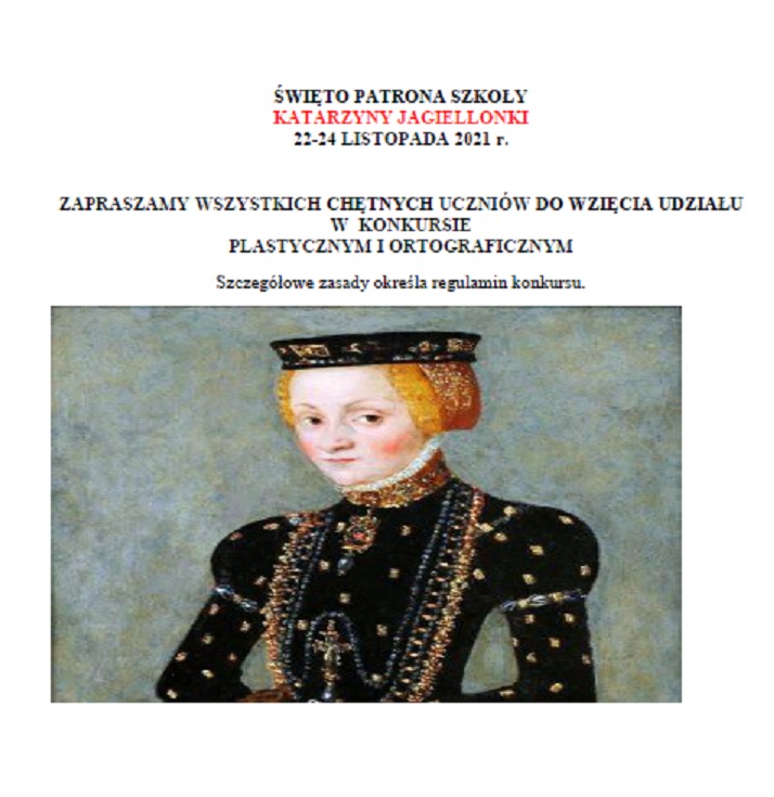 Konkurs z okazji Święta Patrona Szkoły Polskiej w Sztokholmie – Katarzyny Jagiellonki.
