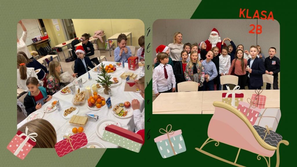 Wigilia , warsztaty i Mikołaj w klasie 2b