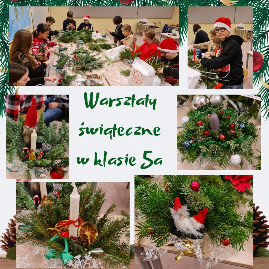 Spotkanie świąteczne i warsztaty w klasie 5a