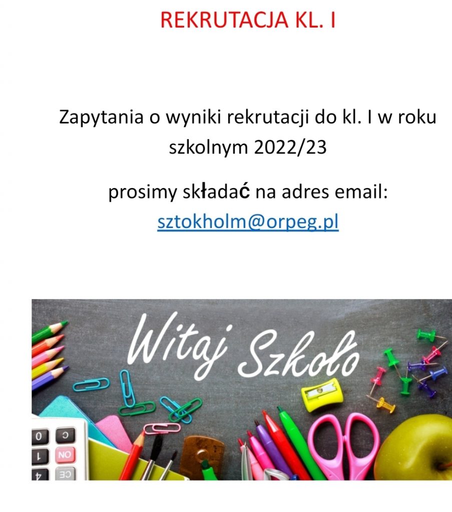 Rekrutacja do klasy 1/rok szkolny 2022-2023
