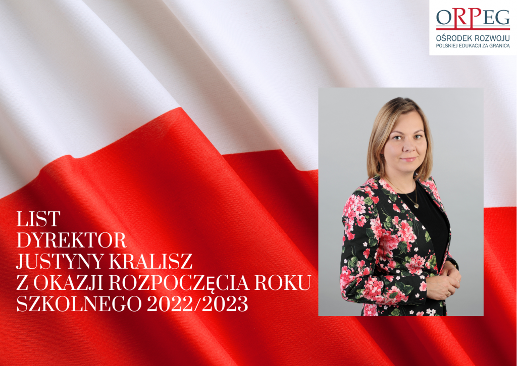 List dyrektor Justyny Kralisz z okazji rozpoczęcia roku szkolnego