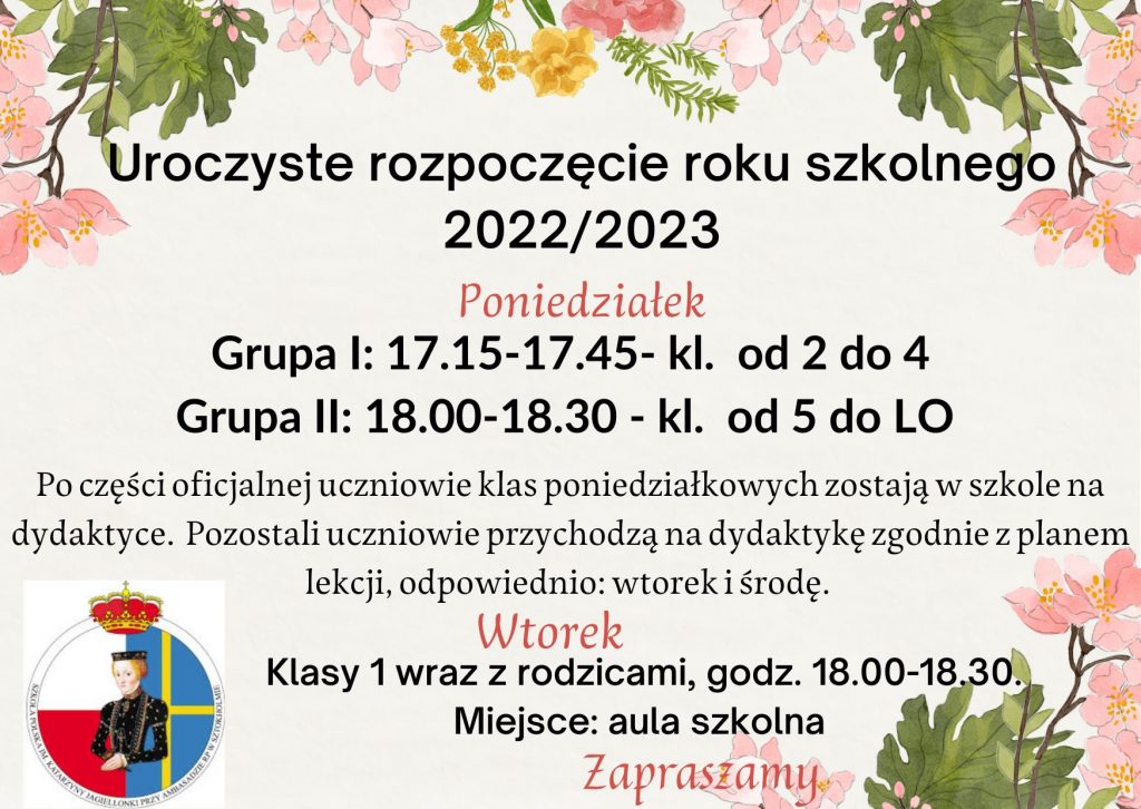 Rozpoczęcie roku szkolnego 2022/2023