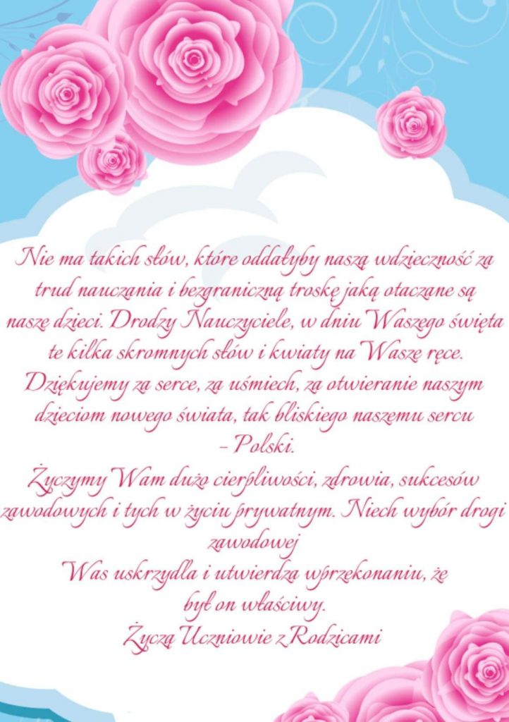 Życzenia z okazji Dnia Komisji Edukacji Narodowej
