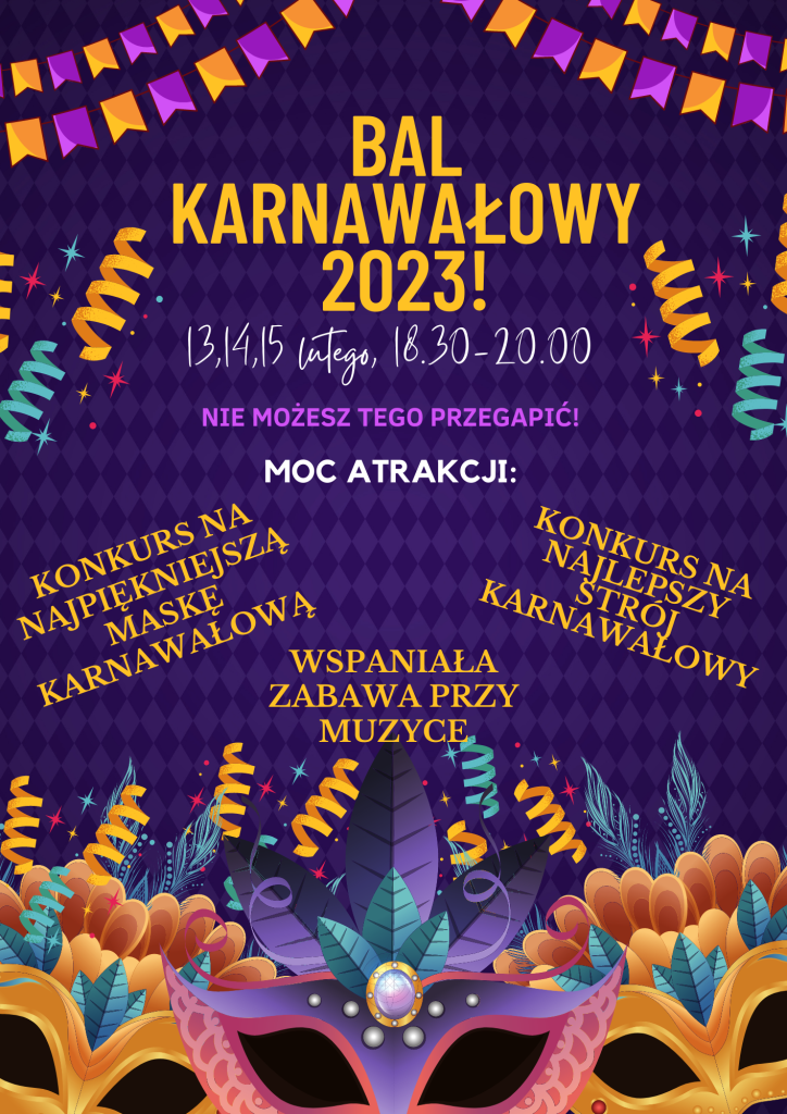 Zaproszenie na Bal Karnawałowy