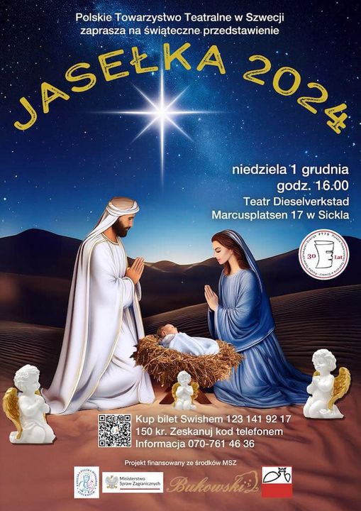 Towarzystwo Teatralne w Szwecji zaprasza na Jasełka 2024🤗