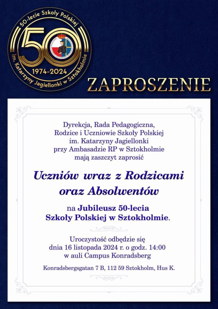Jubileusz 50-lecia Szkoły Polskiej w Sztokholmie🤍❤️