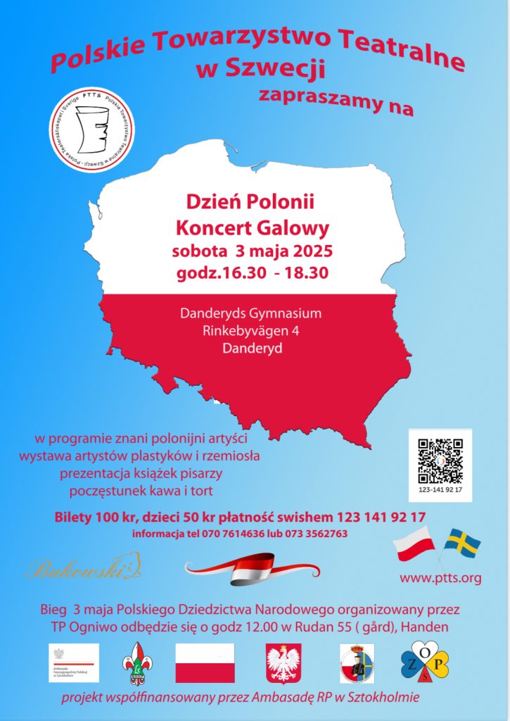 Polskie Towarzystwo Teatralne w Szwecji zaprasza na obchody Dnia Polonii i Święta 3 maja